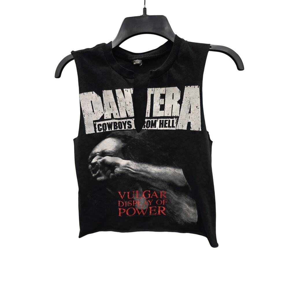Vintage Y2K Pantera Vulgar Display of Power Cowboys From Hell Cut Off Shirt S